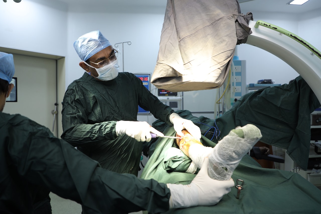 RK Hospital staff wearing protective masks
